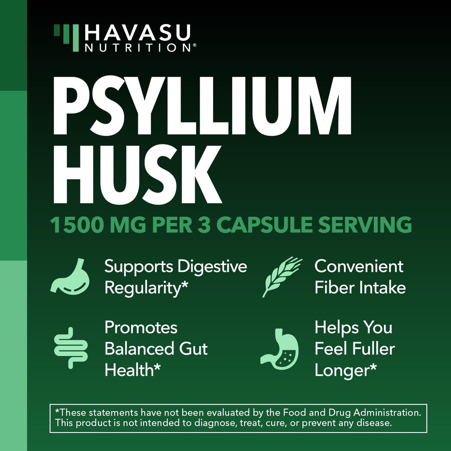 Vegan Psyllium Husk Fiber Capsules, GLP-1 Nutritional Support, 270 Pills | Psyllium Fiber Supplement Capsules for Digestive Health Regularity, Non-GMO Gluten Free & 3rd Party Tested, 90 Servings