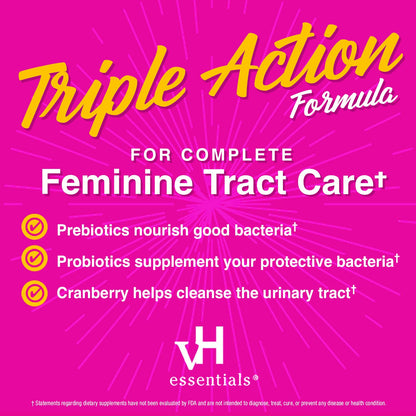vH essentials Probiotic Gummies with Prebiotics & Cranberry, Concentrated Extract