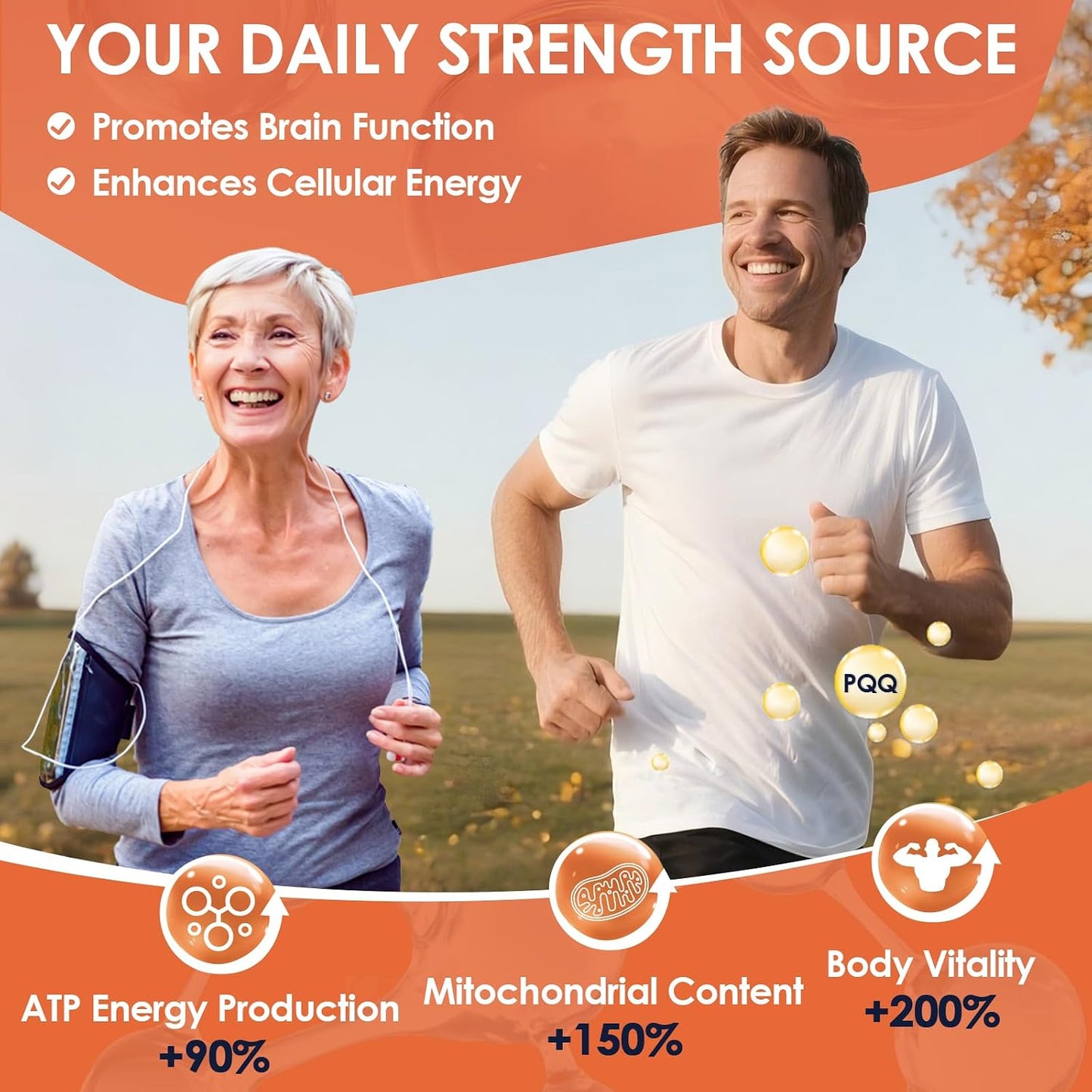NATURE TARGET Ubiquinol CoQ10 300mg with PQQ & Turmeric, 120 Count | High Absorption Coenzyme Q10 with ALA & Black Pepper, Supports Antioxidant for Brain Health, Energy Production