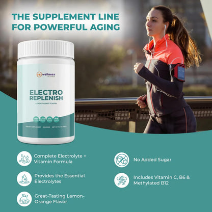 Reignite Wellness by JJ Virgin | ElectroReplenish Electrolyte Powder | Electrolyte Replacement & Hydration Powder for Energy Production | Naturally Flavored Lemon-Orange | 30 Servings