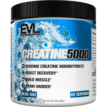 Evlution Nutrition Creatine 5000 - Supports Faster Recovery Lean Muscle Growth & Performance - Pre & Post Workout Powder - 5000mg Pure Creatine Monohydrate Per Serving - 60 Servings - Unflavored