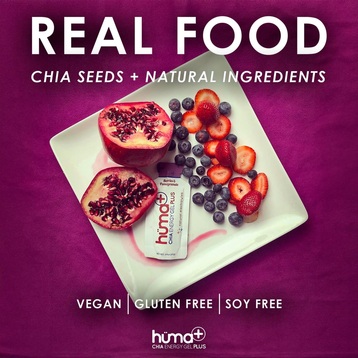 Huma Plus - Chia Energy Gel, Variety, 12 Gels