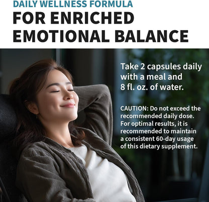 MEDCHOICE 15-in-1 Caffeine-Free Mood Support Supplement - 5HTP 200mg Capsules with L-Theanine, Magnesium, Ashwagandha, GABA, St. John's Wort and L-Tryptophan - 1145mg (90ct, Pack of 3)