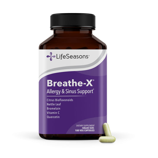 Breathe-X - Allergy & Sinus Relief Supplement - Supports Sinuses & Nasal Discomfort - Non-Drowsy & Fast-Acting - Quercetin, Bromelain, Citrus Bioflavonoids, Nettle Leaf & Vitamin C - 90 Capsules