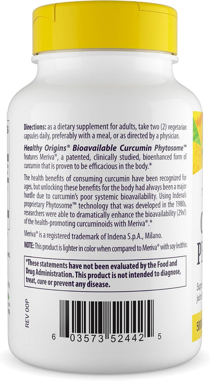 Healthy Origins Curcumin Phytosome Meriva-SF 500 mg, 60 Caps