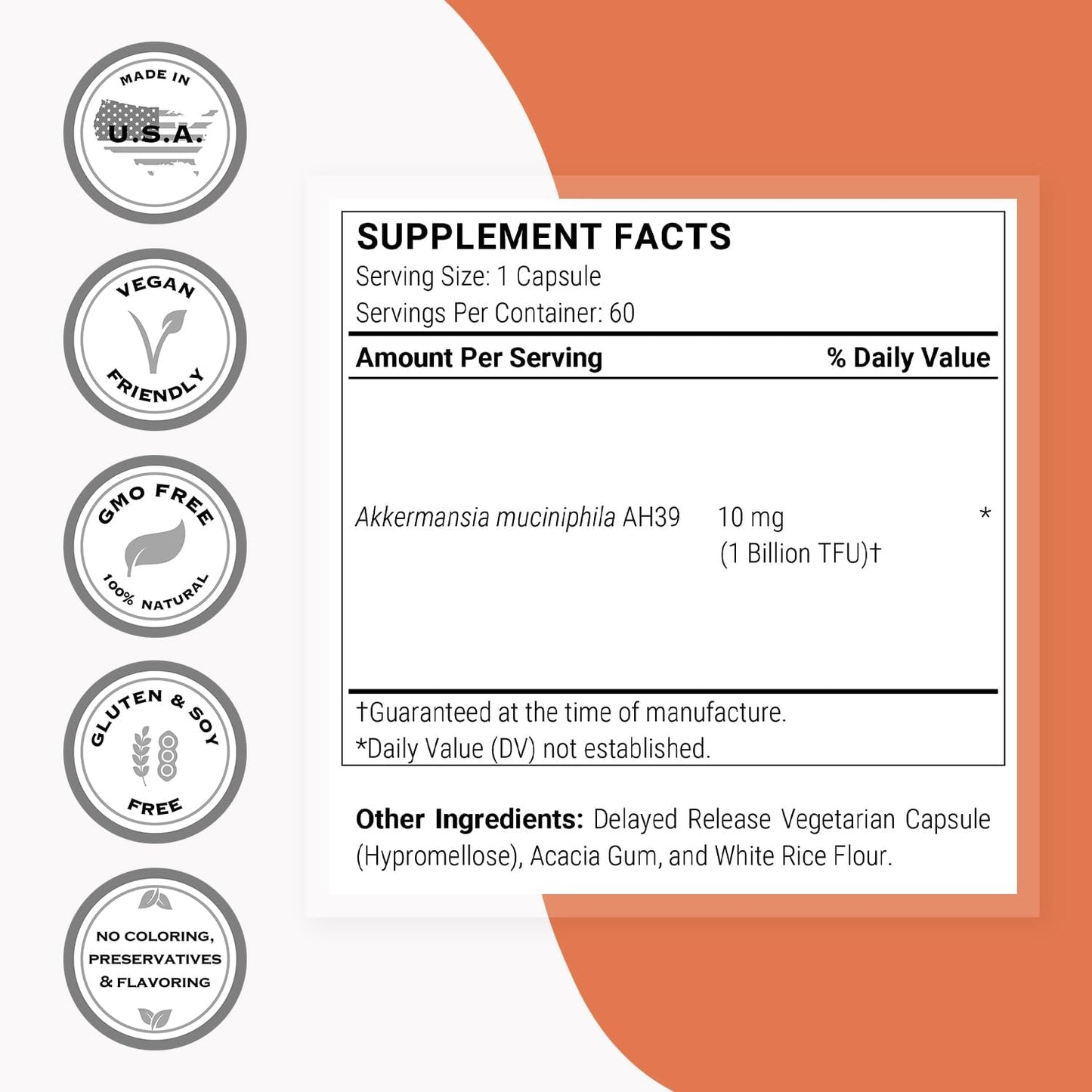 Supersmart Akkermansia Muciniphila 1 Billion TFU per Day (Pasteurized Probiotic) - Enhanced Absorption - Postbiotic Supplement | Non-GMO & Gluten Free - 60 Delayed Release Capsules