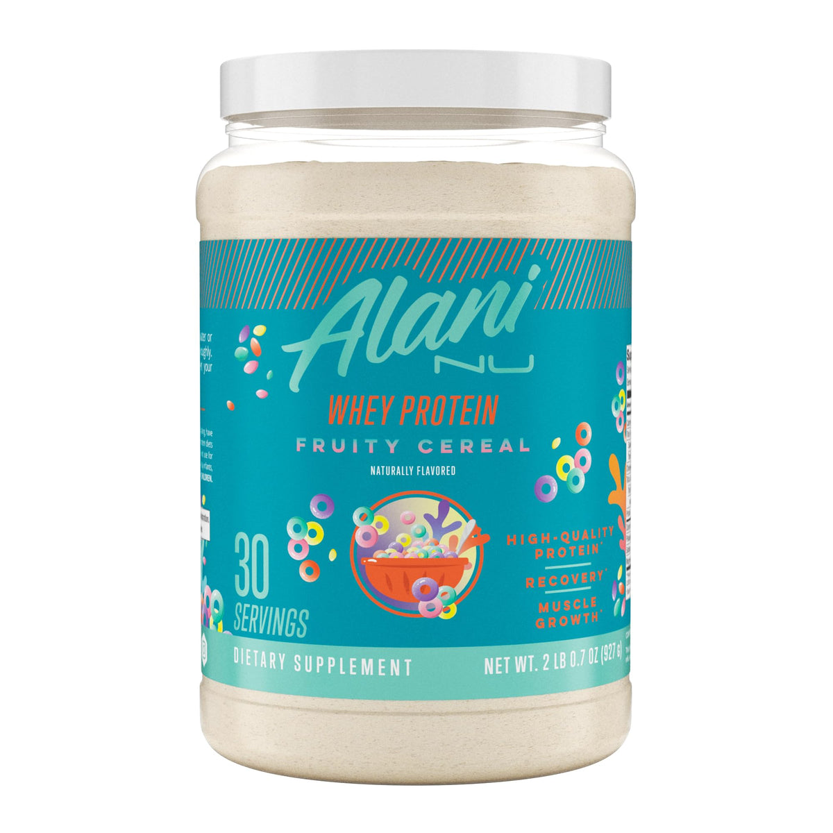Alani Nu Whey Protein Powder Fruity Cereal | 23g Protein with Low Sugar & Digestive Enzymes