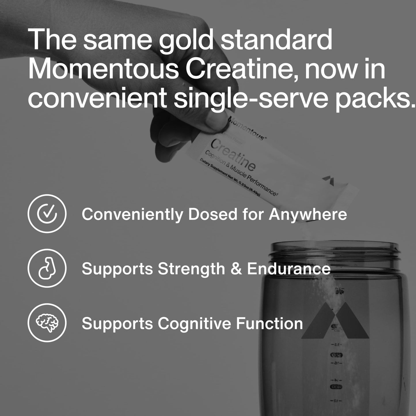 Momentous Creatine Monohydrate Powder - Creatine Powder - Supports Strength, Lean Muscle, & Recovery for Men & Women - NSF Certified for Sport - 5 g per Serving - 90 Servings