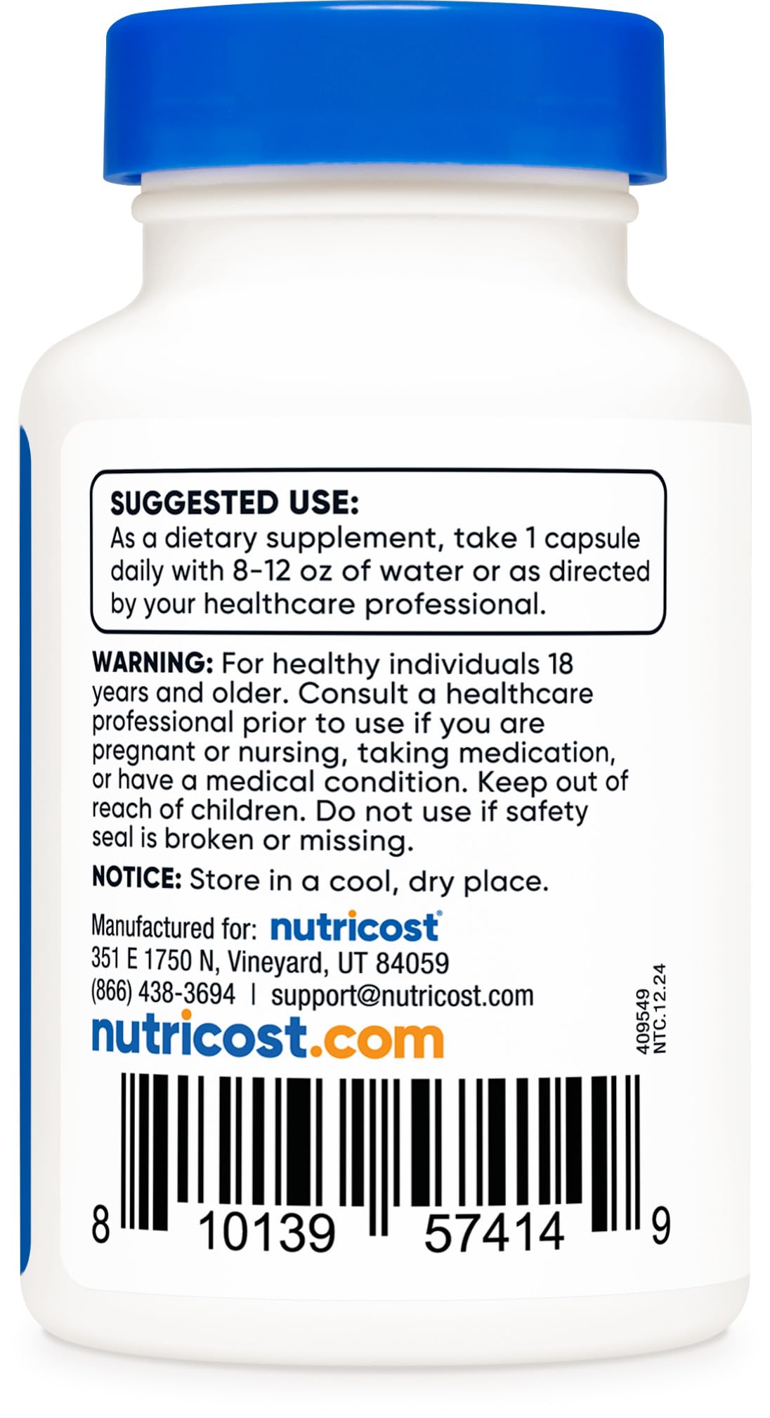 Nutricost N-Acetyl L-Cysteine (NAC) 600mg, 180 Capsules | GMO-Free And Gluten Free