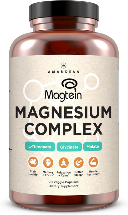 AMANDEAN Magtein Magnesium Complex: L-Threonate, Glycinate, Malate, 90ct