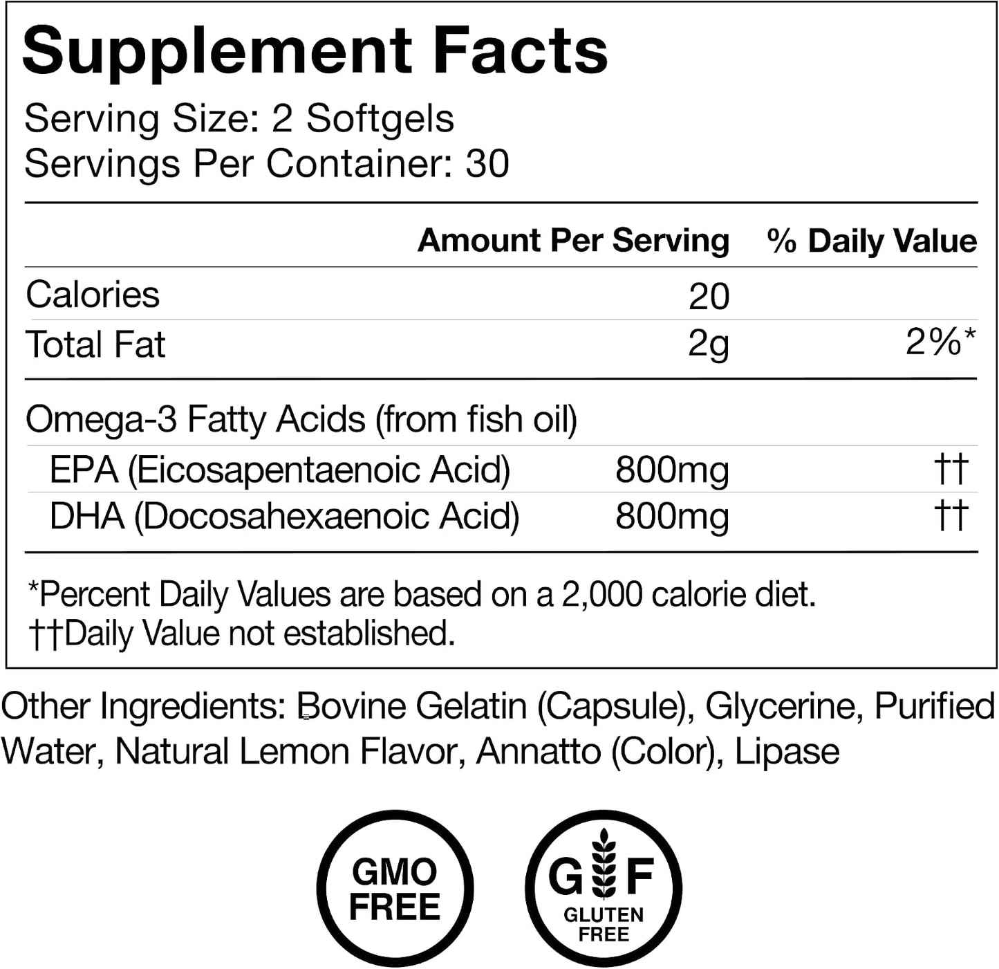 Momentous Omega-3 Fish Oil - High-Potency EPA & DHA Supplement for Men & Women - Supports Heart, Joint, & Brain Health - NSF Certified for Sport - Non-GMO - Gluten-Free - 1,600 mg - 30 Servings