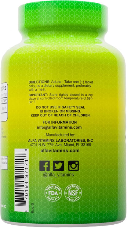 ALFA VITAMINS Biotin 5000 mcg High Potency Vitamin B7 Supplement for Daily Use – 100 Tablets 2 Pack