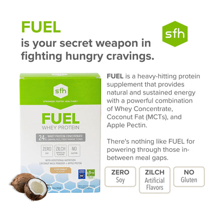 SFH Fuel Whey Protein Powder Great Tasting Grass Fed Whey | MCTs & Fiber for Energy