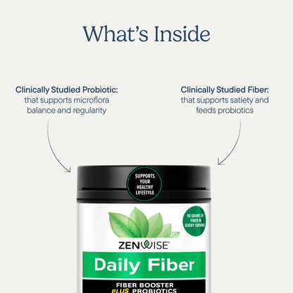 Zenwise Health Metabolic Probiotics Daily Fiber Powder Prebiotic - 15 Day | 15-day Supply, 10g Soluble Fiber, Fibersol, Satiety, Metabolic Probiotics, Appetite Control, Unflavored Powder