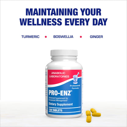 Pro ENZ Joint Support Supplement - Clinical Formula Turmeric Boswellia Supplement for Joint & Cartilage Mobility and Comfort Support Plus Eicosanoid Management with Proteolytic Enzymes (60 Tablets)