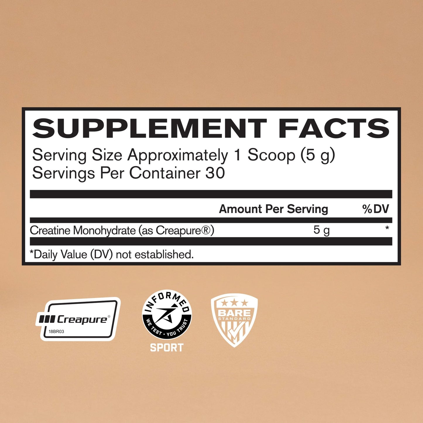 BARE PERFORMANCE NUTRITION, BPN Pure Creatine Monohydrate Powder by Creapure, 5g of Creatine per Serving, Supports Muscle Growth, Unflavored Creatine Powder, 60 Servings | 5g of Creatine per Serving, Supports Muscle Growth for Increased Strength, Power an