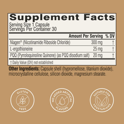 Swisse Plus NAD+ Beauty Restore | Clinically Tested Ingredients | NAD+ Supplement for Men & Women | Supports Collagen Formation, Skin Elasticity & Anti-Aging Supplement | 30 Capsules