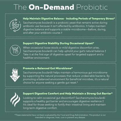 Organic Saccharomyces Boulardii - 10 Billion CFU - Clinically Validated CNCM I-1079 Probiotic Strain - Gut, Digestion & Healthy Bowel Support - First Organic Form of S. Boulardii Probiotic - 60 Count