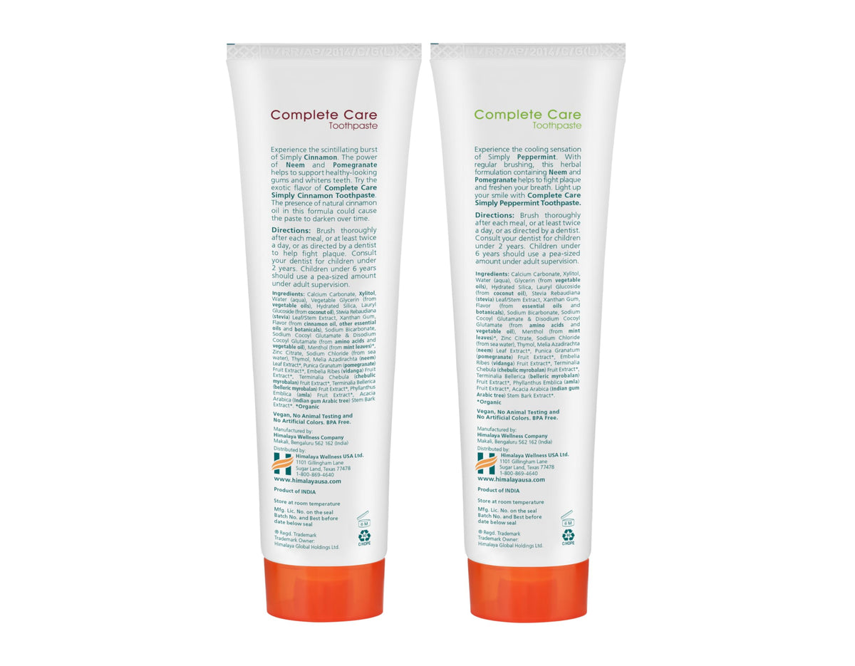 Himalaya Botanique Complete Care Toothpaste, Herbal Variety 4 Pack, 5.29 oz