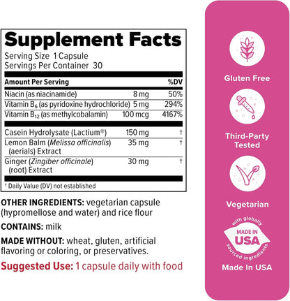 Redd Remedies Peaceful Mama | Designed for Women in All Stages of Life | with Lactium, Lemon Balm, and Ginger Root | 30 Servings