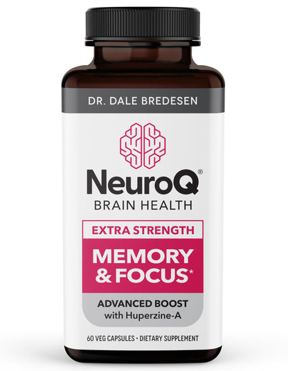 NeuroQ Memory & Focus | Formulated by Neurologist Dr. Dale Bredesen | Addresses All 4 Causes of Cognitive Decline | Ginkgo Biloba, Phosphatidylserine, Gotu Kola, Coffee Fruit, Turmeric & Propolis