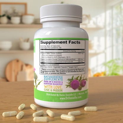 Best Liver Supplements with Milk Thistle - Organic Liver Cleanse Detox & Cleanse - Liver Support for Men and Women - Liver Detox Cleanse Repair - 120 Capsules, Liver Assist by Dr. Danielle