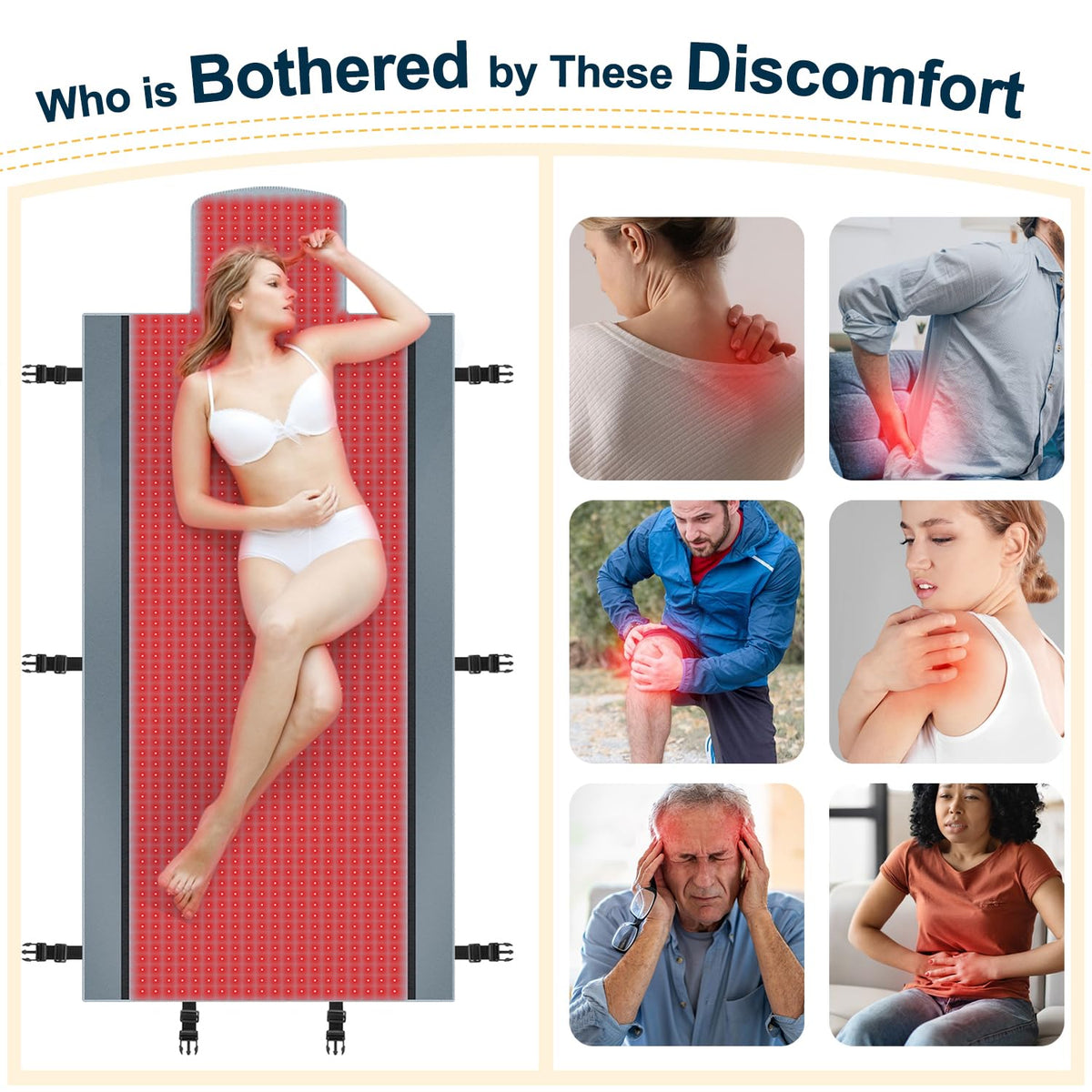 Red Light Therapy for Body - Full Body Red Light Therapy Mat, 71.0x33.31in, 2570Pcs 660nm & 850nm