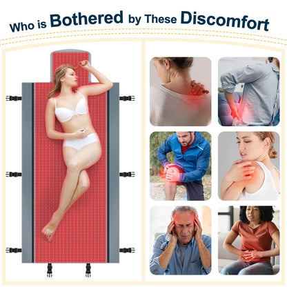 Red Light Therapy for Body - Full Body Red Light Therapy Mat, 71.0x33.31in, 2570Pcs 660nm & 850nm