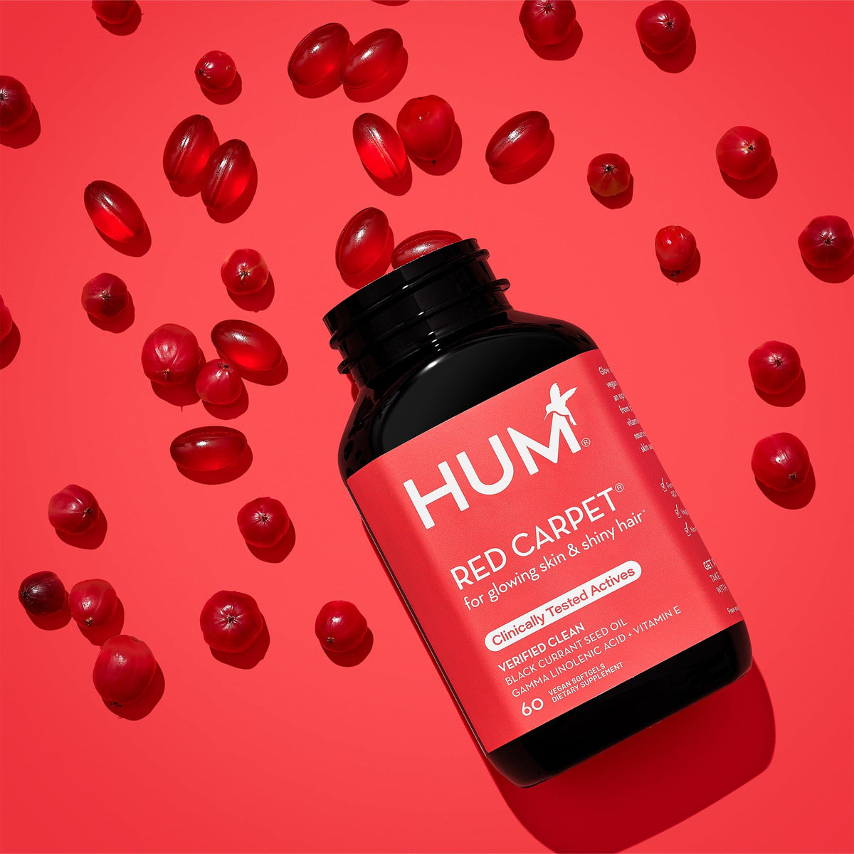 HUM Red Carpet - Skin & Hair Supplement - Black Currant Seed Oil for Glowing Skin