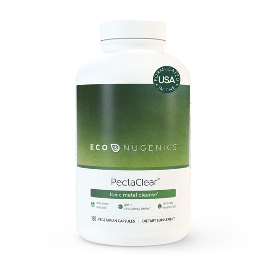 EcoNugenics PectaClear Detox Supplement for Toxic Metal Cleanse – Naturally & Safely Eliminates Toxins for Gut, Liver & Kidney Detox & Repair – Helps with Energy, Weight, Hormone Balance – 60 Capsules