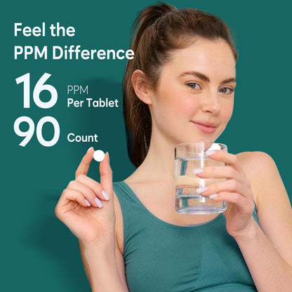 Molecular Hydrogen Water Tablets with Magnesium 16 PPM,IHSA Certified | Rich in Antioxidants - Supports Healthy Aging, Cellular Energy & Brain Health (90 Tablets,Blueberry)