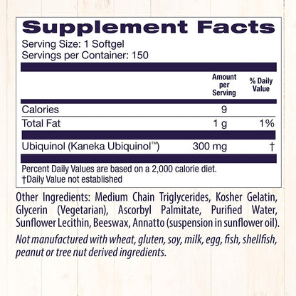 Healthy Origins Ubiquinol (Active Form of CoQ10), 300 mg - Activated Form of CoQ10