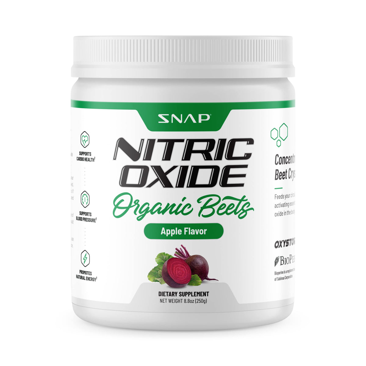 Snap Supplements USDA Organic Beet Root Powder, 3-in-1 Nitric Oxide Supplement
