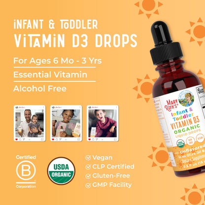 MARYRUTH'S Vitamin D3 Liquid Drops | Megadose 4000 IU | USDA Organic Liquid Vitamin D Spray for Adults & Kids | Immune Support & Bone Health | Vegan | Gluten Free | Non-GMO | 30 Servings