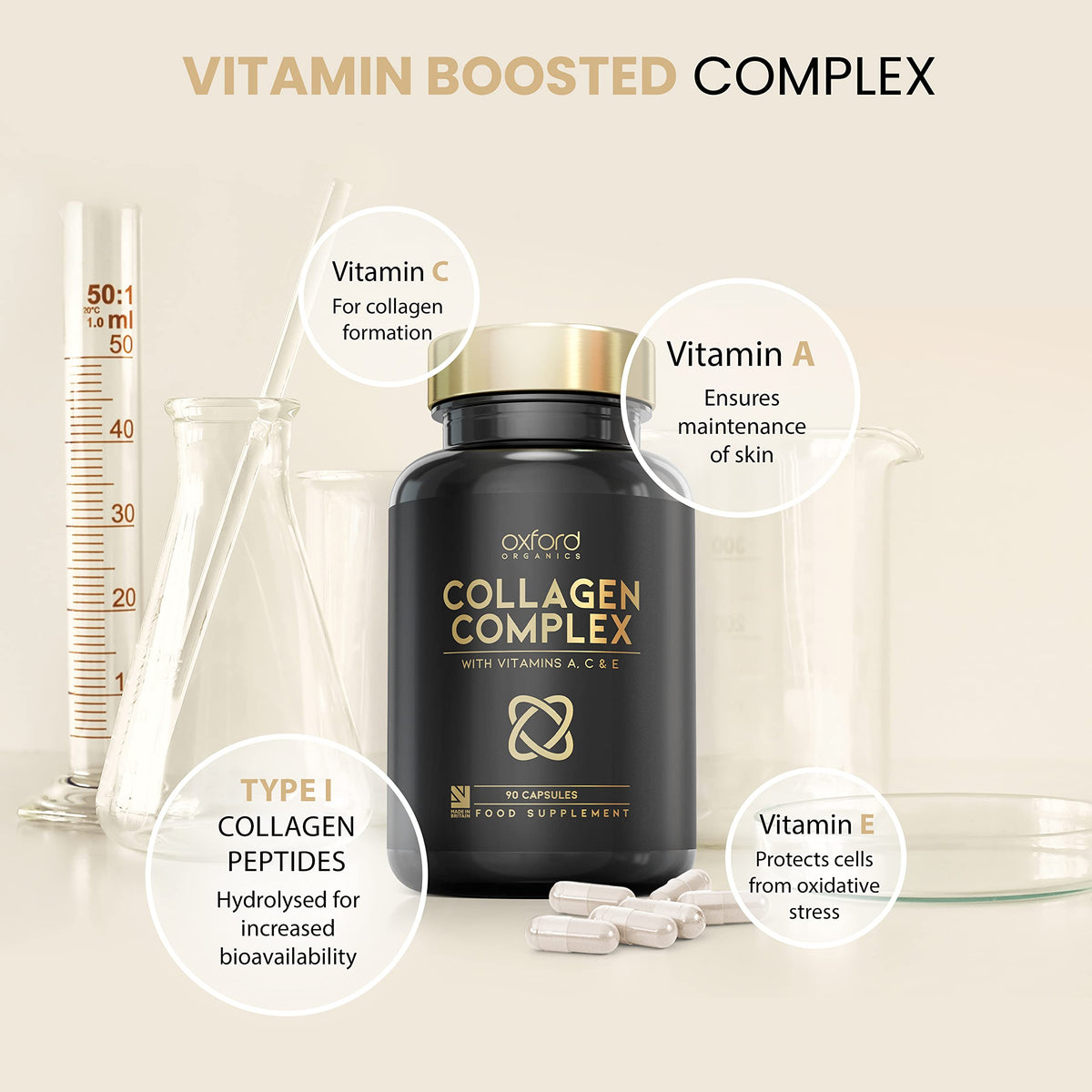 Advanced Collagen Complex | 1593mg Vitamin Boosted Complex for Glowing Hair, Skin & Nails