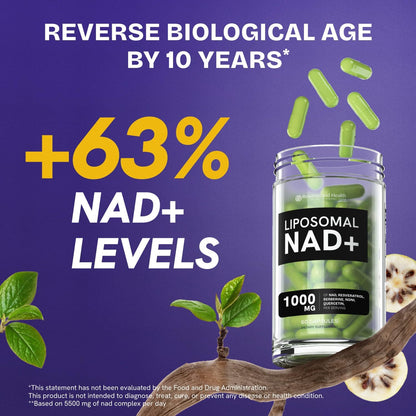 Liposomal NAD+ Supplement with Resveratrol 5-in-1 NAD Resveratrol comlex with Berberine & Quercetin | Supports Anti Aging & Cellular Energy NAD+ Levels | NR NMN Supplement Alternative – 1 pack