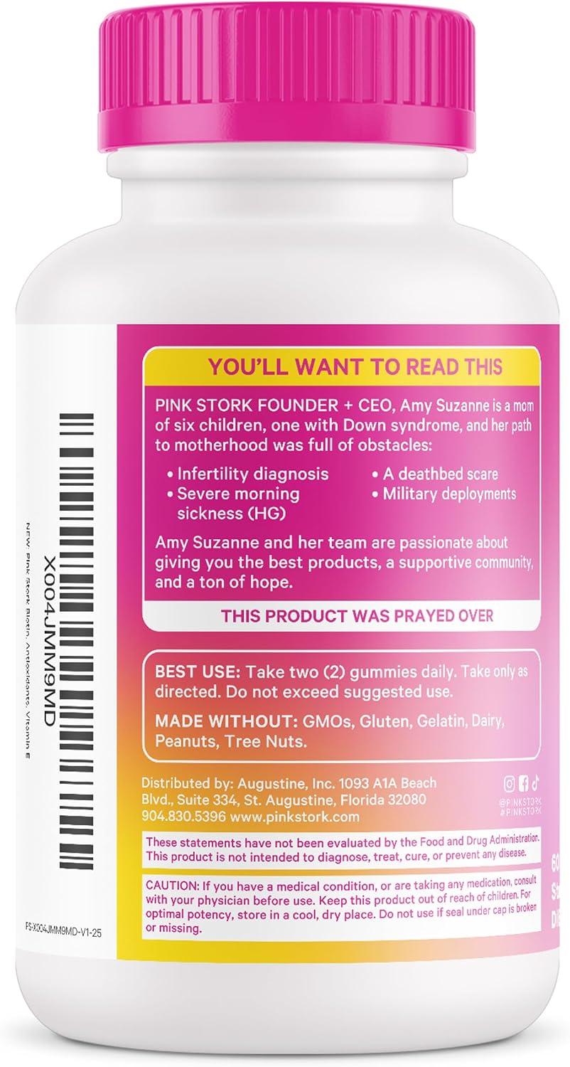 Pink Stork Biotin Multivitamin for Teens, 60 Berry Gummies | Antioxidants, Vitamin E, Clinically Studied Vitamins + Nutrients, Hair, Skin, Nails + Immune Support