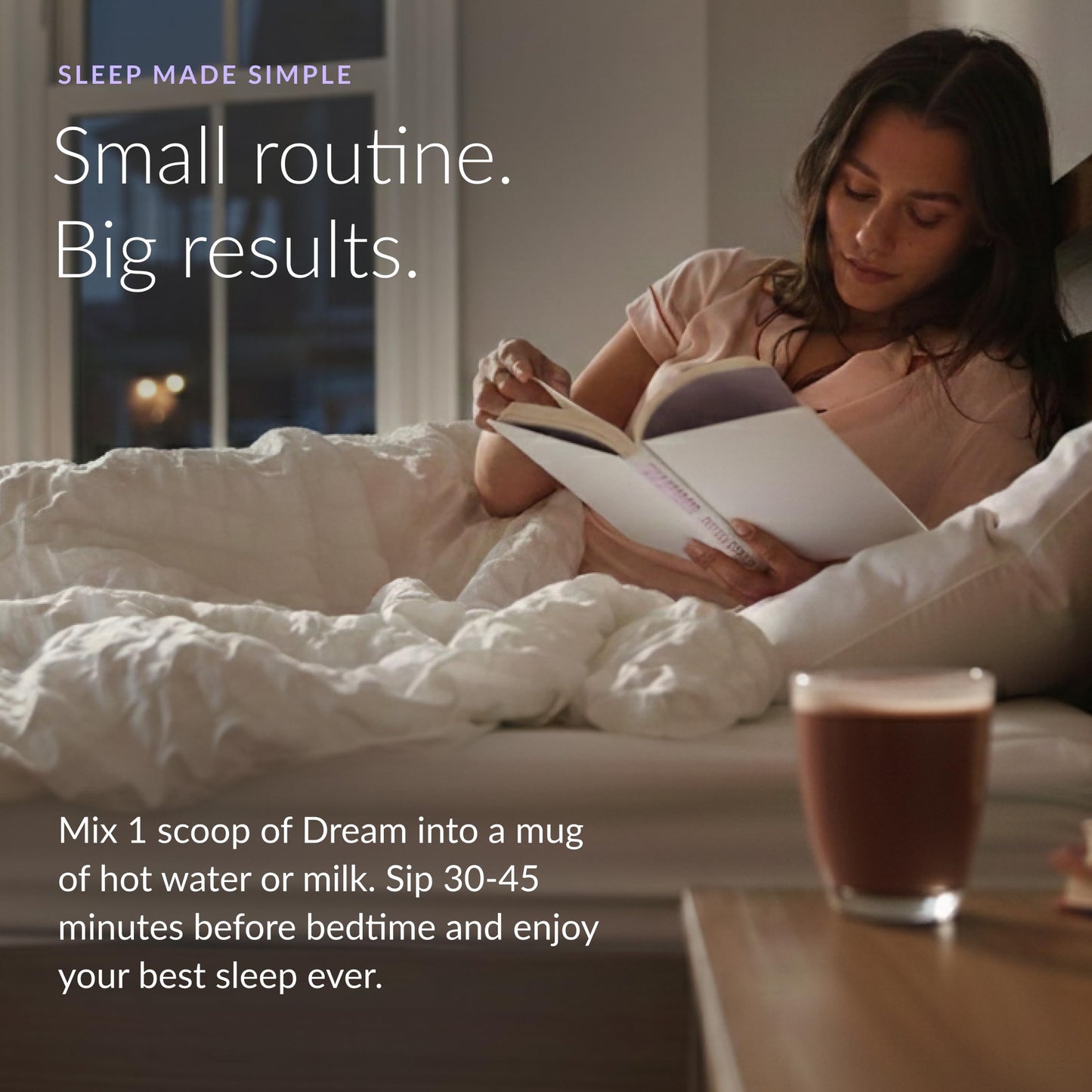 BEAM Dream Sleep Powder – Magnesium Sleep Aid for Adults with Melatonin, L-Theanine, Reishi Mushroom & Apigenin, Sleep Supplement, Sleep Cocoa Hot Chocolate Drink Mix, Brownie Batter, 30 Servings
