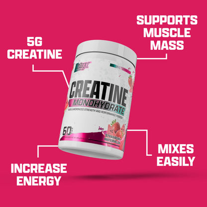 Nutrex Research Flavored Creatine Powder, Fruit Punch | 5g Creatine, Mixes Easily | Supports Energy, Muscle Growth, Energy and Performance | 60 Servings (60 Servings, Fruit Punch)