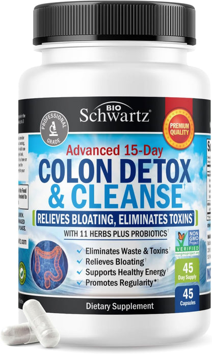 Colon Cleanser and Detox for Digestive Support, 15 Day Fast-Acting Cleanse