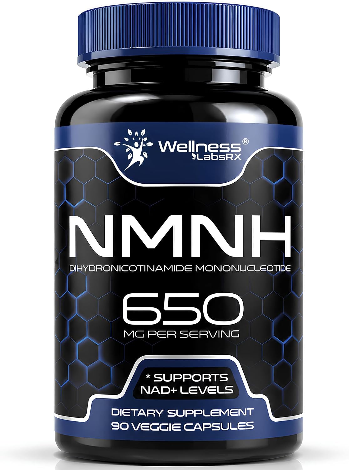 NMNH Supplements - Di-Hydro Nicotinamide Mononucleotide NMNH Capsules, Fast Absorption Ultra Strength NMN Supplement, NAD+ for Cellular Energy & Anti Aging, 650mg - Non-GMO, Gluten Free - 90 Capsules