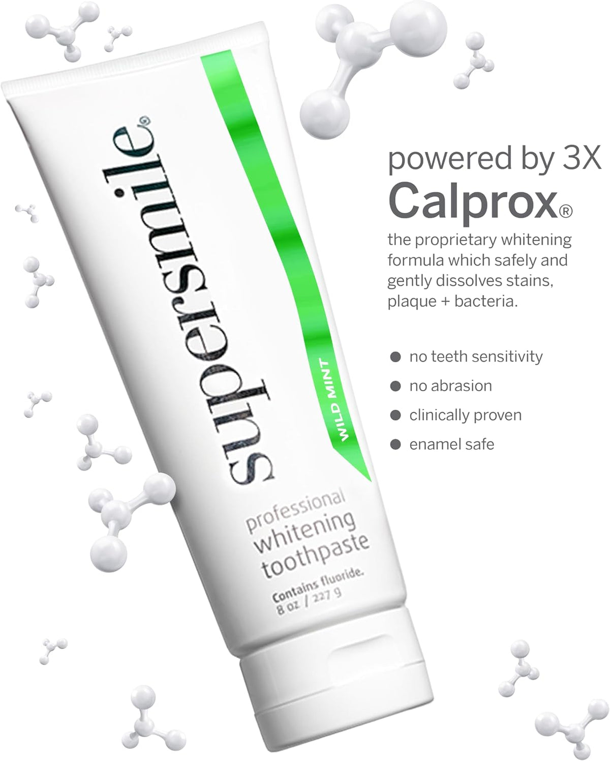 Supersmile Wild Mint Whitening Toothpaste, 8 Oz Tubes, 2-Pack Set