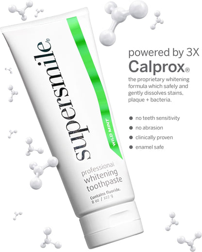Supersmile Wild Mint Whitening Toothpaste, 8 Oz Tubes, 2-Pack Set