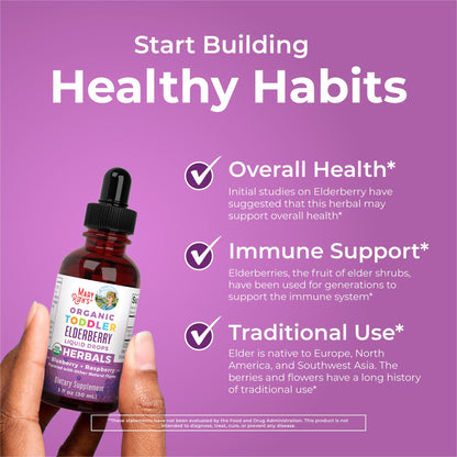 MARYRUTH'S Elderberry Liquid Drops for Adults & Kids | Immune Support | Antioxidant | 150mg Elderberry Extract | USDA Organic | CLP Purity Award | Sugar Free | Vegan | Non-GMO | Gluten Free | 1 oz