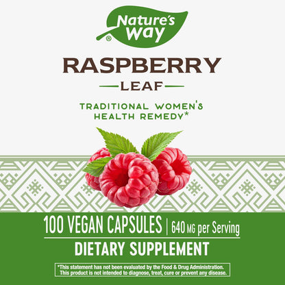 Nature's Way Raspberry Leaf - 640 mg per 2-capsule Serving - Traditional Support