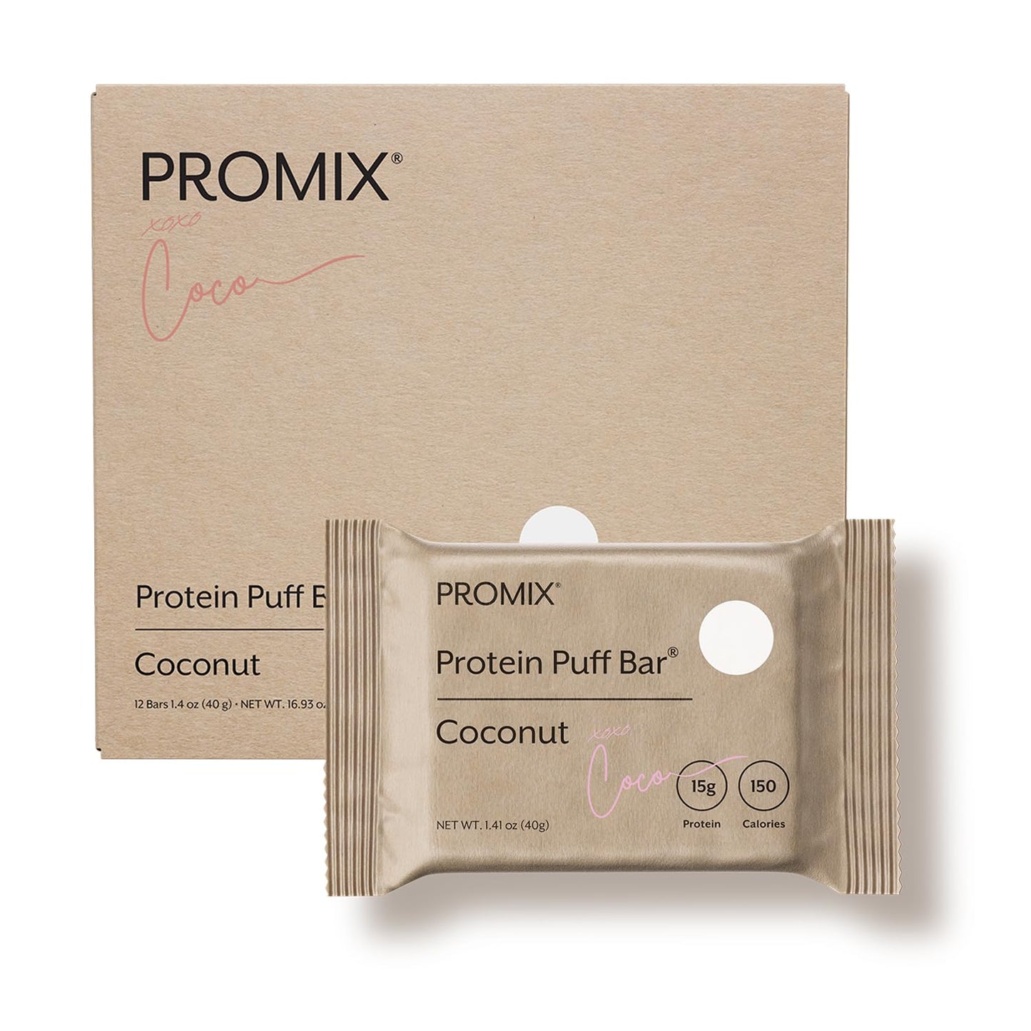 ProMix Nutrition Protein Puff Bars - Variety Pack - Vanilla, Chocolate, Strawberry, Blueberry - Marshmallow Crispy Treat - High Protein & Low Calorie - 12 Bars