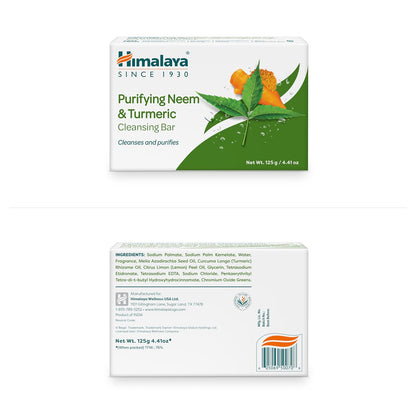 Himalaya Purifying Neem & Turmeric Cleansing Bar Soap, 12 Pack