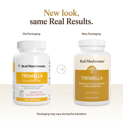 Real Mushrooms Tremella Mushroom Extract 120 ct Blend for Daily Wellness Routine - Vegan, Non-GMO, Organic Supplements Humans Support Supplement