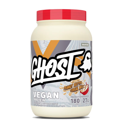 GHOST Vegan Protein Powder, Chocolate Chip Cookies – 2.9LB Tub, 25G of Protein - Plant-Based Pea & Organic Pumpkin Blend Protein with Fiber & Iron - Flavored Post Workout Shakes - Soy, Gluten Free