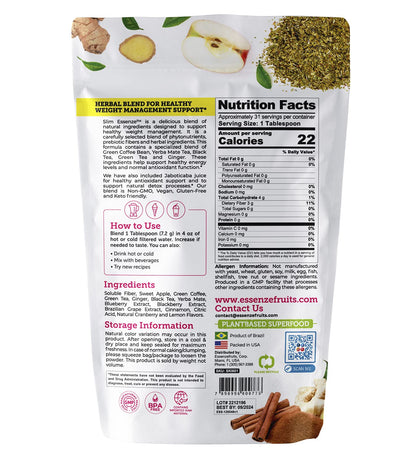 Slim Essenze Instant Berry Tea, Herb & Berry Mix Detox Tea Powder - Drink Hot or Cold